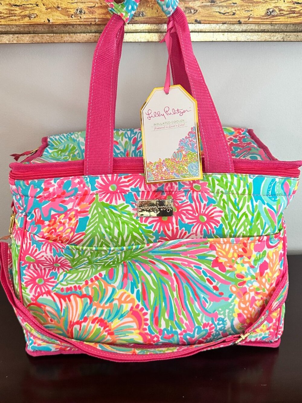 NWT Lilly Pulitzer Insulated Beach Cooler in Lovers Coral 15.5" x 10" x 12"